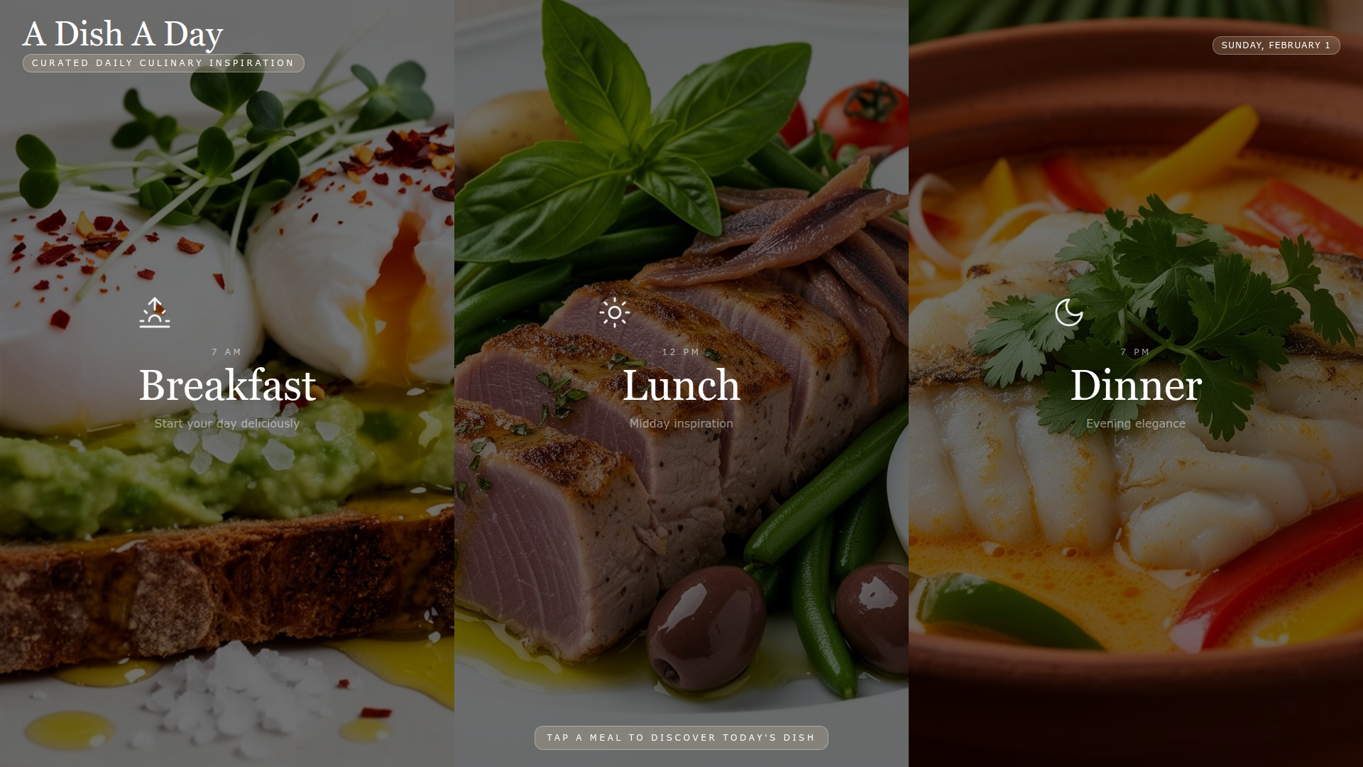 A Dish A Day website screenshot