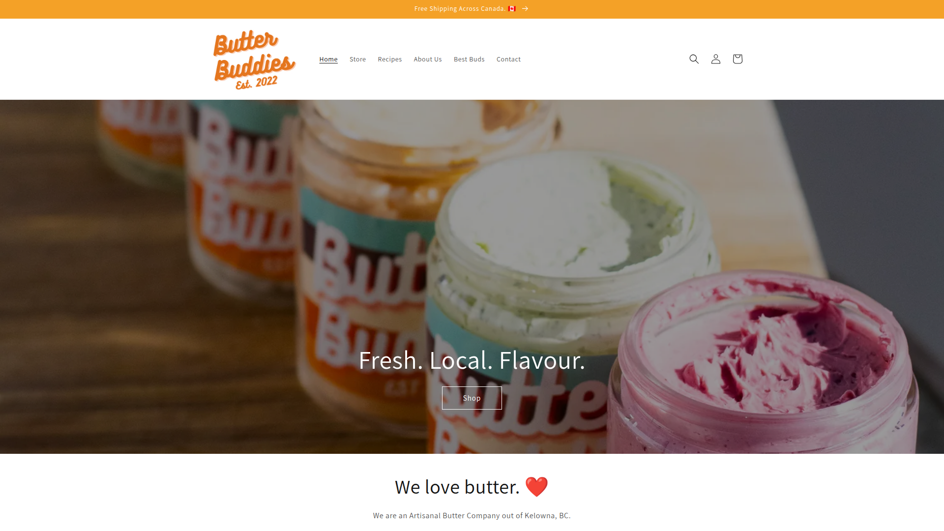 Butter Buddies website screenshot